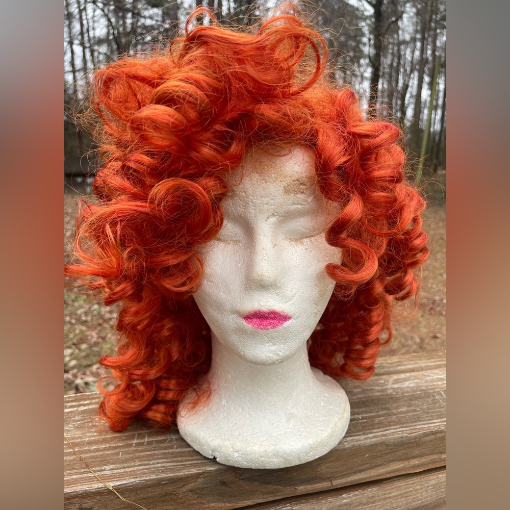 Vibrant Orange Curly Wig….. Synthetic - Picture 6 of 7